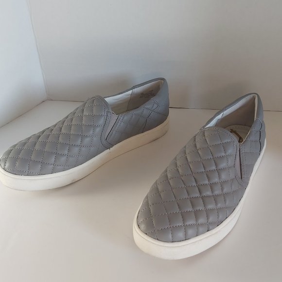 Sam Edelman Ezzie grey quilted leather sneaker - Picture 3 of 12